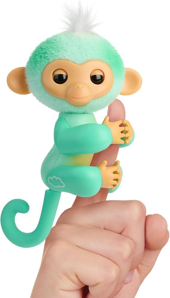 Fingerlings 2023 YENİ İnteraktif Bebek Maymun Dokunmaya Tepki Veriyor - 70+ Sesler ve Tepkiler - Ava (Teal)