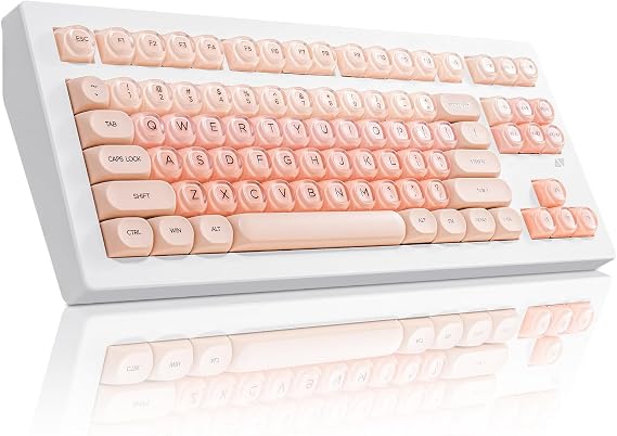 ZORNHER CG870 Foundation Mechanical Keyboard,80% Pink Creamy Keyboard Wireless,Gaming Keyboard Cute,Jelly MOA Profile Round Keycaps,Creamy Sounding Linear Switches,PC Gaming