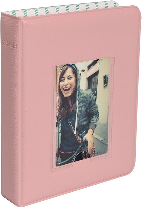 Zink Polaroid 64-Pocket Photo Album w/Window Cover for 2x3 Photo Paper (Snap, Zip, Z2300) - Pink