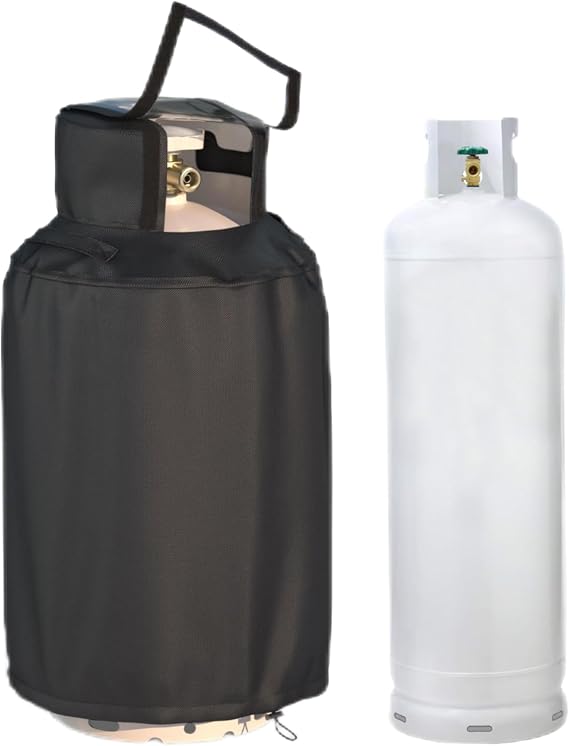 100 lb Propane Tank Cover, With 600D Waterproof, Dustproof Oxford Cloth, Double Layer Fabric ,Top Opening for Easy Valve Opening and Closing, For 100 lb Propane Tank, Black