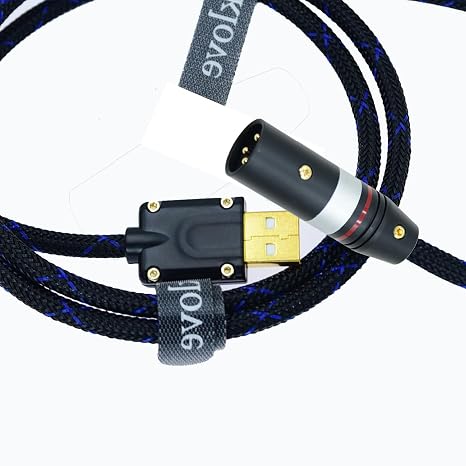 Arklove 1ft USB a to AES Cable Male Type-a to Digital 110 Ohm Interface XLR Male Adapter EBU Wire for dac amp Sound Preamp Amplifier with pc DSD64 dsd128 192K