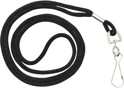 HOSL Black Nylon Lanyards, 100 Pack Bulk Office ID Card Lanyards with Swivel Hook ModernFitted, 19 inches, 1.54lb