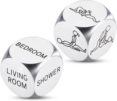 2PCS Sex Dice Game Valentines Gifts for Him Her Couple Date Night Dice Game Dark Romance Gifts for Boyfriend Girlfriend Christmas Stocking Stuffers for Adults White Elephant Gift for Adults