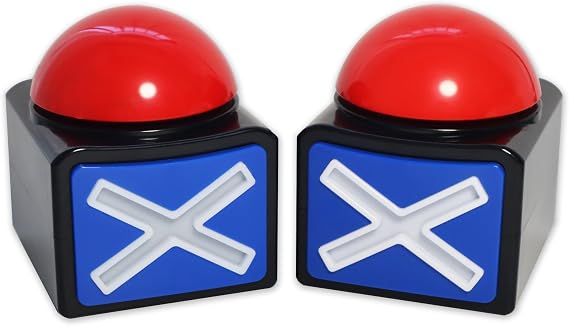 OFVENS Game Answer Buzzers for Game Show with Light & Sound, Family Feud Buzzer Alarm Sound, Trivia Quiz Got Talent Buzzer Toys, Game Buzzers 2Pcs