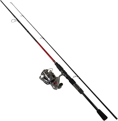 Quantum Optix Spinning Reel and 2-Piece Fishing Rod Combo, Durable Fiberglass Rod, Split-Grip EVA Foam Handle, Anti-Reverse Fishing Reel