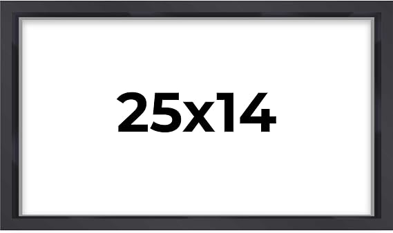 14x25 Shadow Box Frame Contemporary Black | 3/4" Depth of Usable Space| Interior Size 14x25 or 25x14 Inches| UV Resistant Acrylic, Acid-Free Backing, Wall Hangers | Made in USA