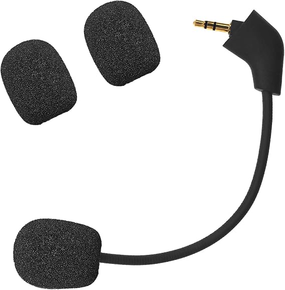 Mic Replacement Microphone Boom fits for HyperX Cloud, Cloud X, Cloud II, Cloud Core, Cloud Pro Silver (Old Version Before 2021) Gaming Headsets, Noise Cancelling 3.5mm Jack, Black