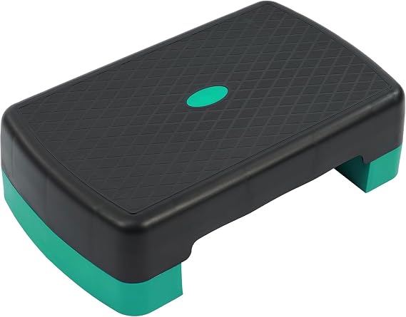 Fitvids Aerobic Step Platform Trainer with Adjustable 2-Level Risers, 400 Pound Weight Capacity Non-Slip Exercise Stepper for Cardio, Strength, and Fitness Workouts, 18-Inch, Multiple Colors