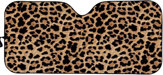 Leopard Car Windshield Sun Shade Universal Fit Car Sunshade-Keep Your Vehicle Cool. UV Sun and Heat Reflector