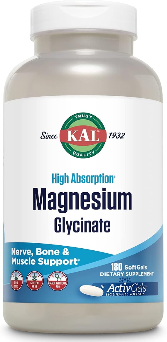 KAL Magnesium Glycinate ActivGels 315 mg, 180 Softgels
