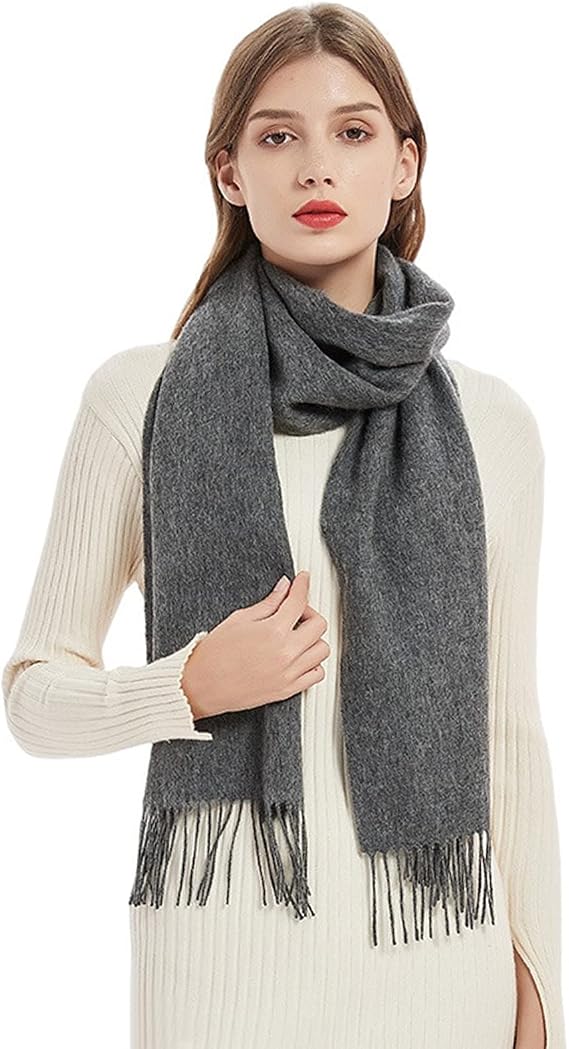 LumiSyne Winter Premium Cashmere Scarf For Women Solid Color Wool Scarf With Tassel Soft Long Pashmina Scarf Warm Shawl Wrap