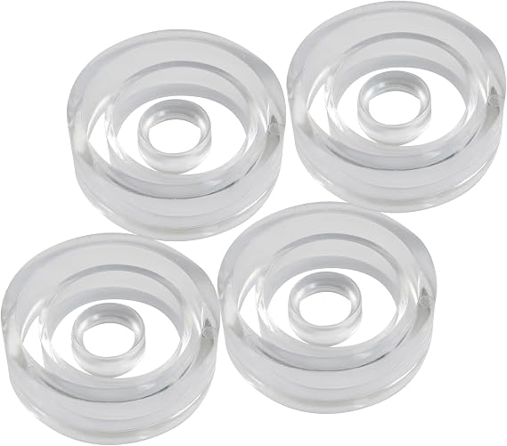 12Pcs Clear Plastic Sphere Stands, Beveled Ring Holder for Baseball, Golf Ball, Tennis Ball, Dragon Ball, Softball, Marbles, Eggs & Spheres(3 Sizes)
