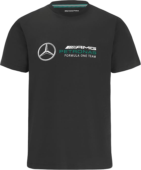 Mercedes AMG Petronas Formula One Team - Official Formula 1 Merchandise - Kids Large Logo T-Shirt - Black - 2T (1/2 Years)