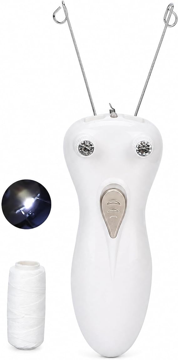 Hair Remover, Ladies Beauty Epilator, Cordless Electric Cotton Thread Epilator for Upper Lips Cheek Chin Arm Leg, Painless Face and Body Hair Removal Shaver