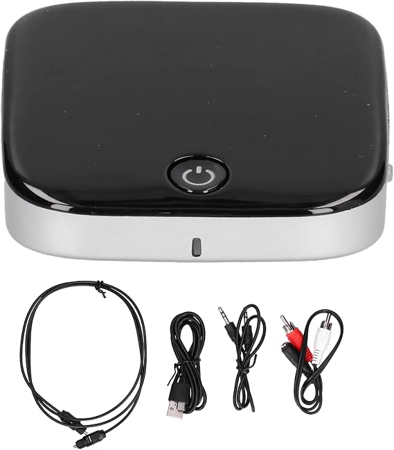 BTI-029 Bluetooth 5.0 Wireless Audio Adapter, 2-in-1 Transmitter and Receiver, Low Latency, Black and Silver