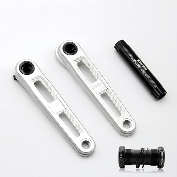 Ultralight Road Bike Crankset, Hollow Tech Bicycle Crank Arm Set 165/170/175mm with Bottom Bracket, 3-Bolt Direct Mount Crank Compatible with GXP,Gravel Bike,Folding Bicycle,Road Bike