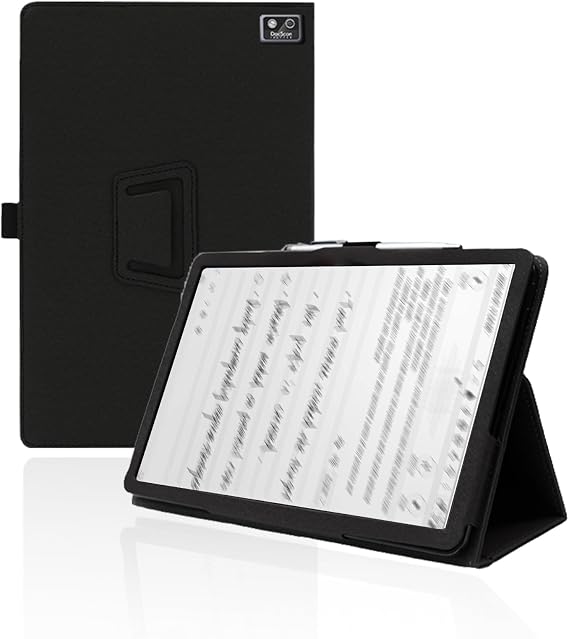 for iFLYTEK AINOTE Air 2 2025 8.2 Inch Android Tablet Case,BOVUGAC Folding Stand Protective Cover with Pencil Holder and Wrist Strap,Full Protection, Premium PU,Scratch Resistant(Black)