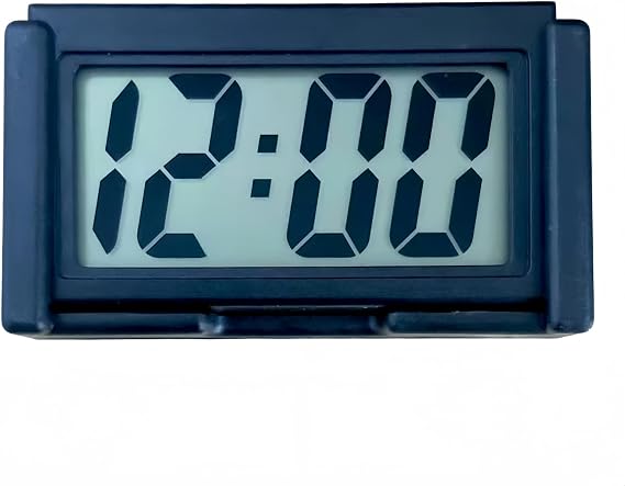 Car Dashboard Digital Clock - with Jumbo LCD Time & Day Display - Mini Automotive Stick On Watch for Car Truck Dashboard & Air Vent (Black)