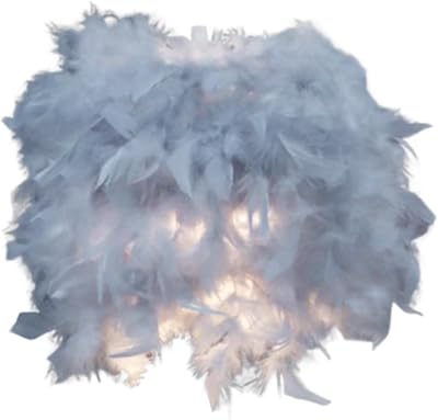 Feather Lampshade Minimalist Lamp Shade for Table Lamp, Wedding, Coffee Shop, Gray M