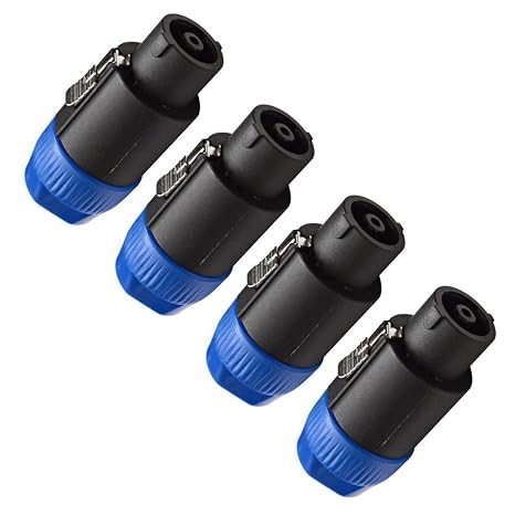 Seismic Audio - NEW Pack of Four Speakon Connector 8 Pole Plug with Metal Latch Lock for Speaker Cables. Can fit 8-16 mm Cables.