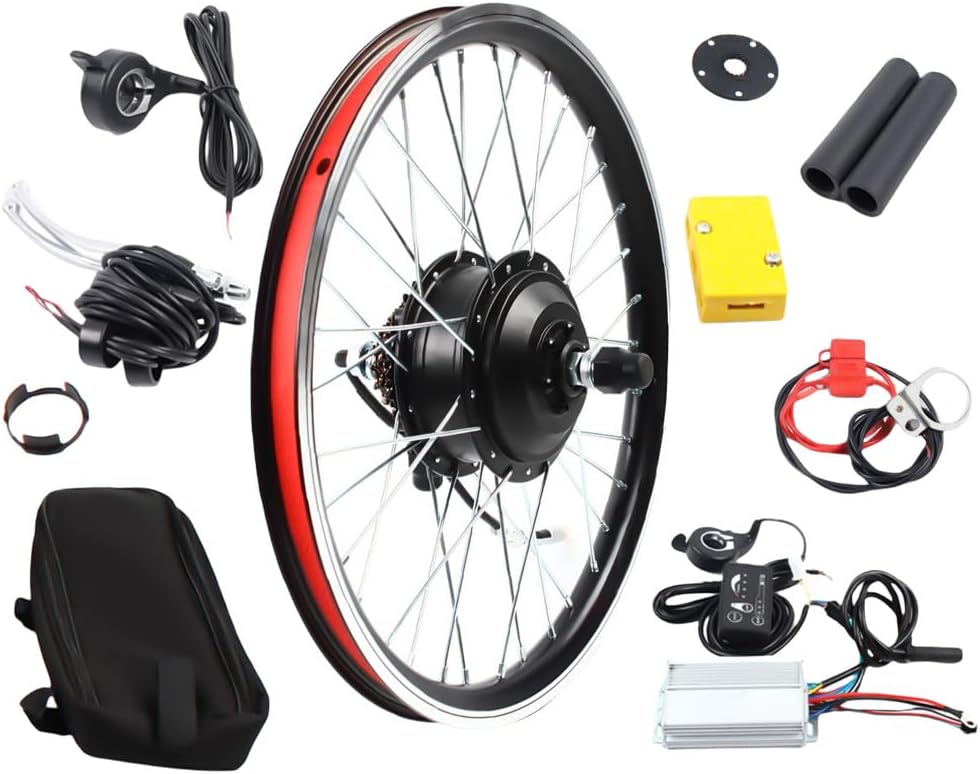 20 Rear Wheel Hub Electric Bike Conversion Kit, 36V 250W E-Bike Powerful Hub Motor Kit, Brushless and Toothed Hub Electric Bicycle Conversion Motor Kit