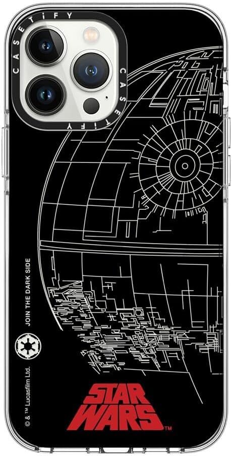 CASETiFY for iPhone 13 Pro Max Case - Impact Clear Compatible with MagSafe | Star Wars CoLab | Not Yellowing | 6.6 ft. 3x Military Grade Drop Protection | The Death Star Case | Clear