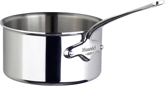 Mauviel M'Cook 5-Ply Stainless Steel Sauce Pan With Cast Stainless Steel Handle, 1.8-Qt, Made In France