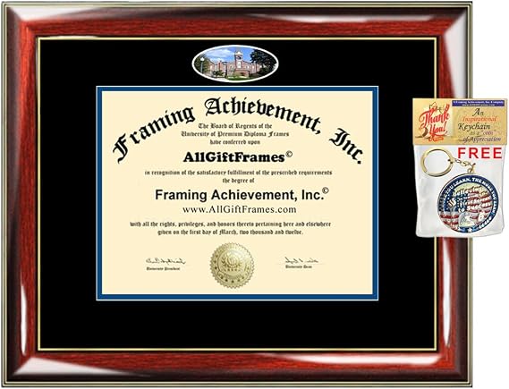 AllGiftFrames Drake University Diploma Frame School Campus Photo Degree Framing Document Double mat Graduation Gift Bachelor Master MBA Doctorate PHD Certificate Holder Case