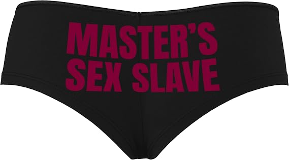 Knaughty Knickers Masters Sex Slave Submissive Slut Kitten For Dominant Sir Black Boyshort Panties With Adult Design