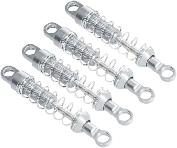 4Pcs RC Car Shock Absorbers Dampers Accessory,Upgrades Kit,Metal Spring Spare Parts for 1/12 MN82 MN99S MN168 Vehicles, Silver