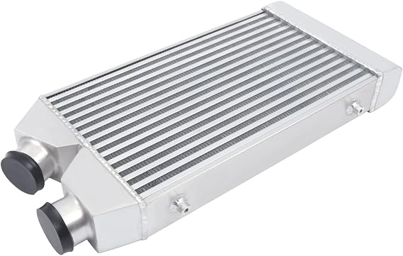 Universal Front Mount Intercooler 2.5" One Side Turbo Inlet/Outlet 24.5" x 12.5" x 3" Aluminum For All Cars/Trucks Replacement Z-036A