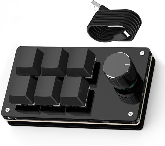SIKAI CASE Programmable Macro Keyboard,6 Key Macro Mechanical Gaming Macro Keypad,Custom Knob KeyPad, Hot swappable Switch Gaming Keyboard,Wired programmable keypad with Drawing Programming Video