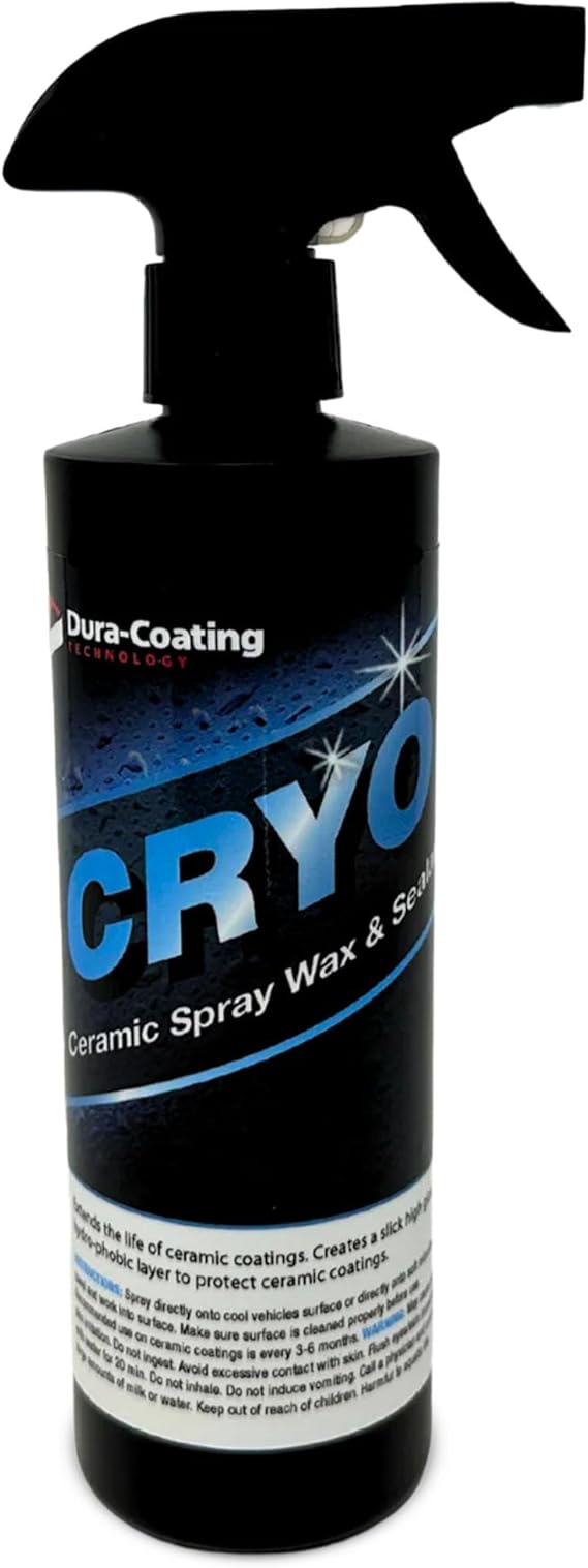DURA-COATING TECHNOLOGY, CRYO Hybrid Ceramic Spray Sealant - Ceramic Spray Sealant & Detailer for Smooth & Streak-Less Finish - 16 oz Bottle of Hybrid Polymer Ceramic Spray Sealant & Plush Towel