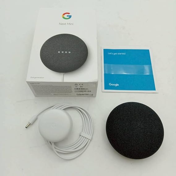 Google Nest Mini 2nd Generation Small Yet Useful Smart Speaker Google Assistant Voice-Only Control of Home Appliances Charcoal Gray