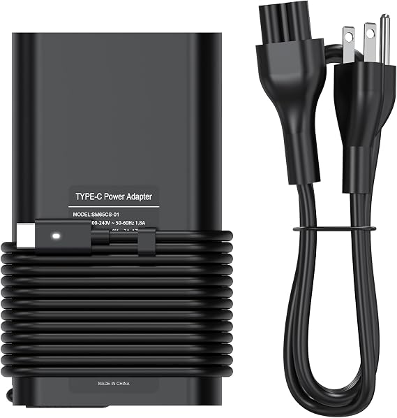 BULL-TECH USB C 65W Laptop Charger Replacement for Dell Latitude 5285 5289 5290 7212 7275 7285 7290 7390 7420 Dell XPS 13 9350 9360 9365 9370 9380 Chromebook 3100 3400 5190 LA65NM190 Power Supply