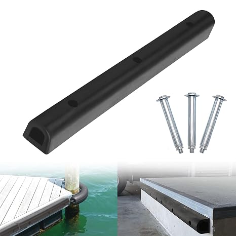 Heavy Duty Loading Dock Bumpers 39"L x 4" D, 19.6lb | Rubber Extruded Bumper for Boat Docks, Marinas, Warehouse and Parking Spots Protectionm, Includes 3 Bolts