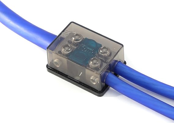 KnuKonceptz Bassik 2 Way Mini ANL Fuse Distribution Block - 1/0 Gauge to 4 Gauge - 20 Amp