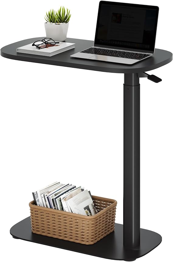 SANODESK 24''Standing Desk Pneumatic Height Adjustable Mobile Overbed Table