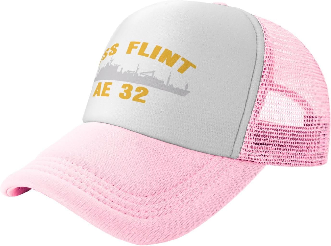 USS Flint Ae 32 Mesh Cap Trucker Cap Sports Baseball Cap Casual Unisex Adjustable Hat Hip Hop Cap
