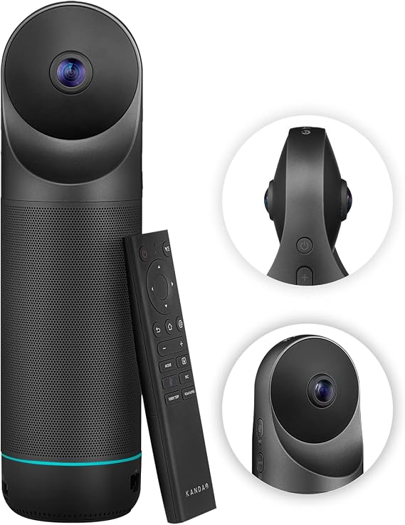 KanDao Meeting Pro 360-degree Video Conference Camera with Microphones and Speakers, AI Tracking, Smart Zooming, Automatic Focus, 4-in-one Standalone Meeting Room Camera System, Wi-fi/HDMI/USB