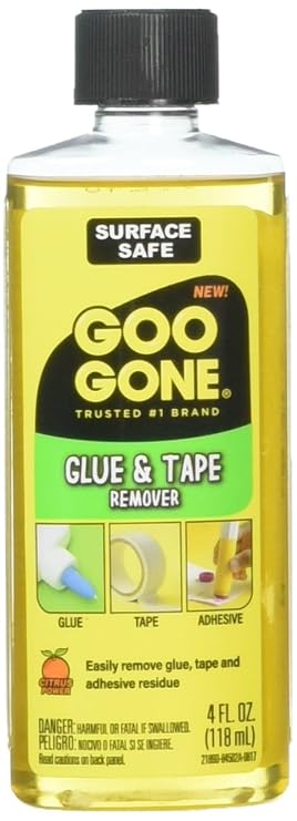 Goo Goo Glue and Tape Adhesive Remover - 4 Ounce - Removes Adhesives Stickers Crayon Glue Tape Gum Window Decals Glitter Labels