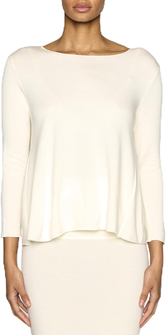 Bleusalt The Barbra Top | Chic Relaxed Swing Silhouette Long Sleeve Shirt | 95% Modal Signature Fabric | High Wide Neckline