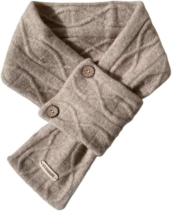 Hycurey Knitted Woolen Scarf Shawl Wrap Men Womens Button Cross Stripe Neck Warmer Fall Winter Fashion Scarves Warm Collar