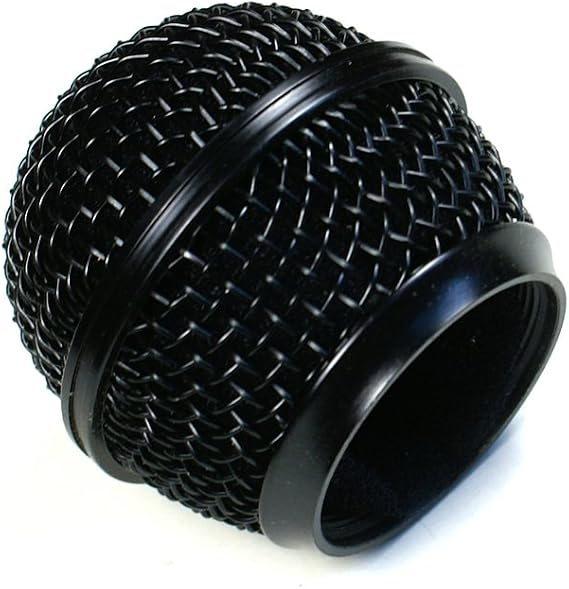 (D43) Mesh Microphone Grille Fits Shure SM58 Microphone Die-cast, Black