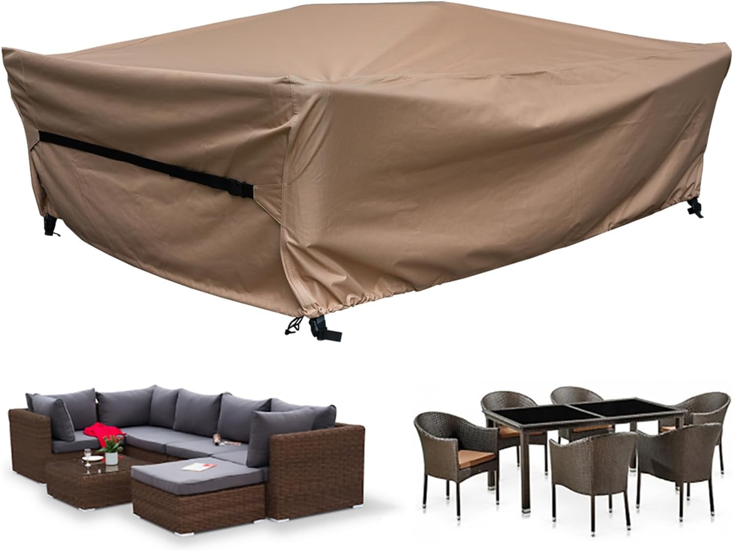 Patio Furniture Set Covers Waterproof Outdoor Furniture Cover Heavy Duty Sectional Sofa Couch Cover Outside Dining Set Table and chairs Covers Heavy Duty 88 L x 62 W x 28 H