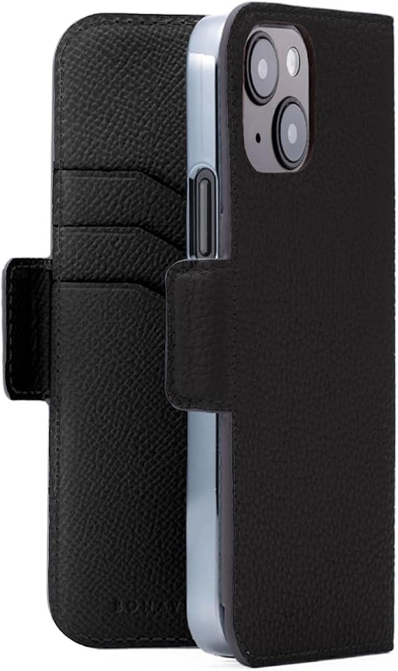 BONAVENTURA Stand Diary Case [iPhone 15, Black] BKAT15-BK