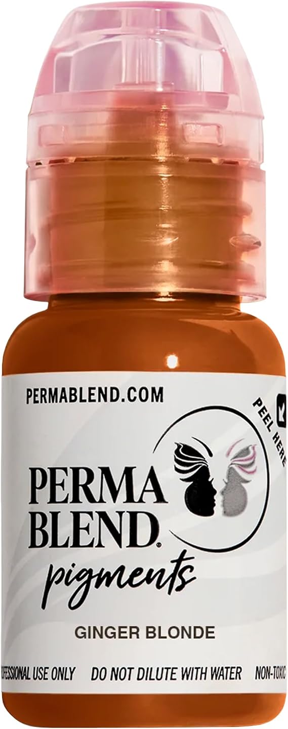 Perma Blend Ginger Blonde Eyebrow Tattoo Ink Pigment, Professional Brow Microblading Supplies, 1/2 oz Bottle