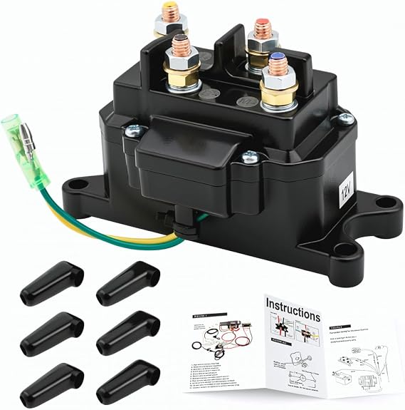 12V 250A Winch Solenoid Relay Contactor Switch for ATV UTV 1500-5000lbs, Replace Warn 63070 62135 74900 70715 2875714