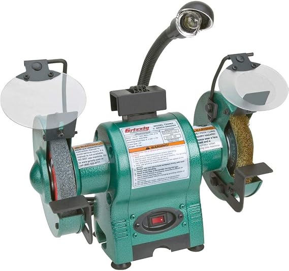 Grizzly Industrial T24463-6" Bench Grinder with Work Light