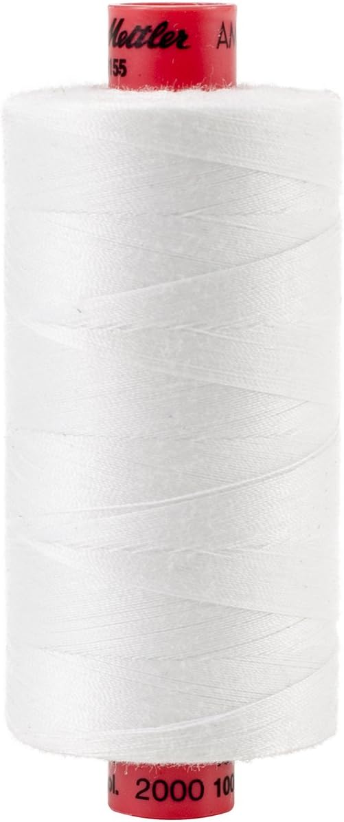 Mettler 9155-2000 Metrosene 100% Core Spun Polyester Thread, 1, 097 yd, White